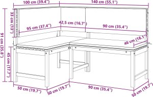 vidaXL Antracytowy Lite drewno Wiele miejsc Sofa ogrodowa Nowoczesna 8