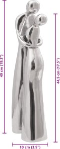 vidaXL Rzeźba Srebrna Aluminium 10 x 16 x 49 cm Atrakcyjny design 10