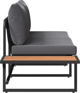 vidaXL Antracytowy Metal Mieści 3 Sofa ogrodowa Prostokątna 7