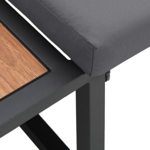 vidaXL Antracytowy Metal Mieści 3 Sofa ogrodowa Prostokątna 10