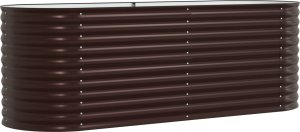 vidaXL Podwyższone łóżko ogrodowe Brązowe Stal ocynkowana 240 x 80 x 81 cm 3