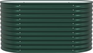 vidaXL Podwyższona Grządka Ogrodowa Zielona Stal ocynkowana 6