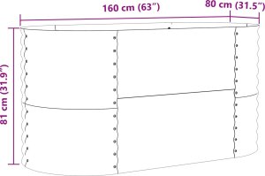 vidaXL Podwyższona Grządka Ogrodowa Zielona Stal ocynkowana 10