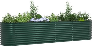 vidaXL Donica Ogrodowa Podwyższona Zielona Stal Ocynkowana 2