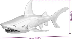 vidaXL Rzeźba Srebrna Aluminium 68 x 20 x 24 cm Super design 10