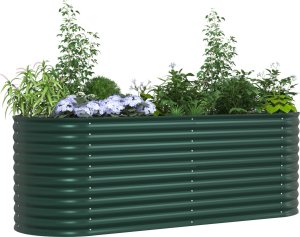 vidaXL Podniesiona Donica Ogrodowa Zielona Stal Ocynkowana 2