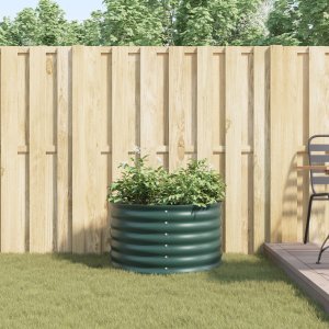 vidaXL Podniesiony ogród Zielony Stal ocynkowana 80 x 80 x 44 cm Trwały 4