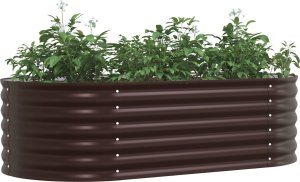 vidaXL Ogródkowy podniesiony łóżko Brązowy Stal ocynkowana 2