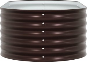 vidaXL Ogródkowy podniesiony łóżko Brązowy Stal ocynkowana 7