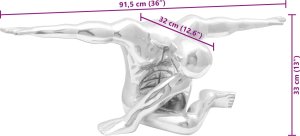 vidaXL Rzeźba Srebrna Aluminium Duża Wstawki dekoracyjne 7