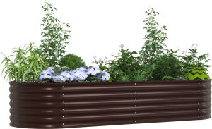 vidaXL Podniesiony Kwietnik Ogrodowy Brązowy Stal ocynkowana 2