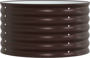 vidaXL Owalna donica ogrodowa Brązowa Stal ocynkowana 80 x 80 x 44 cm 5