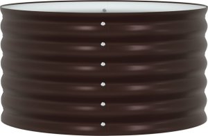 vidaXL Owalna donica ogrodowa Brązowa Stal ocynkowana 80 x 80 x 44 cm 7