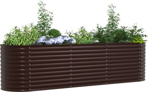 vidaXL Podniesiona Grządka Ogrodowa Brązowa Stal ocynkowana 2