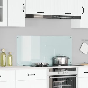 vidaXL Płyta szklana do kuchni Biała Szkło 110 x 50 cm Trwała 1