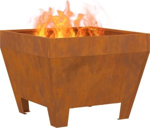 Palenisko ogrodowe vidaXL Ognisko z stali nierdzewnej/Brązowe Trwałe 50 x 50 x 38 cm 2
