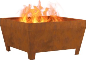 Palenisko ogrodowe vidaXL Stal corten 80 x 80 x 43 cm Trwałe Rustykalne ognisko 2