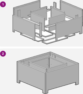 Palenisko ogrodowe vidaXL Czarny stal zimnowalcowana 60 x 60 x 30 cm Trwały Ognisko 8