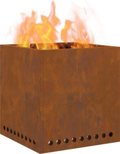 Palenisko ogrodowe vidaXL Stal zwietrzała / Brązowy Stal (Zwietrzała) Duży Ognisko 2