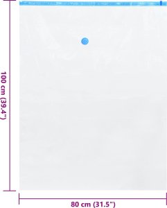 vidaXL Torba Vacuum Podróżna Przezroczysta, Niebieska Plastik 100 x 80 cm 8