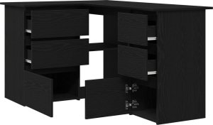 vidaXL biurko narożne czarny dąb duże 4