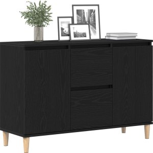 vidaXL Szafka Czarny dąb Lite drewno dębowe 103.7x35x70 2