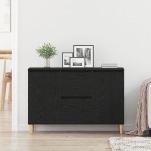 vidaXL Szafka Czarny dąb Lite drewno dębowe 103.7x35x70 4