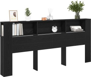 vidaXL Wezgłowie Szafki Czarny dąb Lite drewno dębowe Duże 2