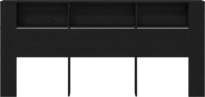 vidaXL Wezgłowie Szafki Czarny dąb Lite drewno dębowe Duże 5