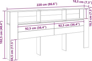 vidaXL Wezgłowie Szafki Czarny dąb Lite drewno dębowe Duże 9