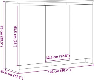 vidaXL Boksz Czarny dąb Średni Przechowywanie 10