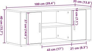 vidaXL Stół TV Stare drewno MDF Średni Rustykalny stół TV Prostokątny 10