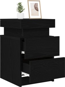 vidaXL Szafka nocna Czarny Dąb Drewno inżynieryjne 35 x 39 x 55 cm 2