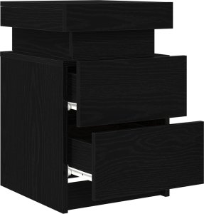 vidaXL Szafka nocna Czarny Dąb Drewno inżynieryjne 35 x 39 x 55 cm 4