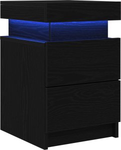 vidaXL Szafka nocna Czarny Dąb Drewno inżynieryjne 35 x 39 x 55 cm 5