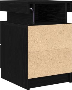 vidaXL Szafka nocna Czarny Dąb Drewno inżynieryjne 35 x 39 x 55 cm 6