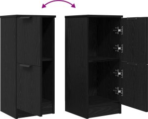 vidaXL Komody Zestaw 2 Czarny dąb 10