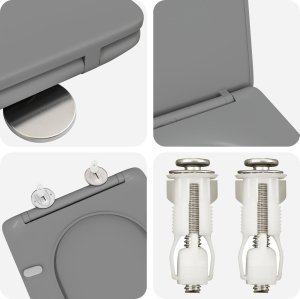 vidaXL Szary Plastik Standardowy Trwały Owalna deska sedesowa 9