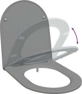 vidaXL Szary Plastik Standardowy Trwały Owalna deska sedesowa 10