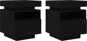 vidaXL Stolik nocny Zestaw 2 Czarny dąb 6