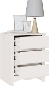 vidaXL Biały Drewno Średni Stolik Nocny Prostokątny Nowoczesny 2