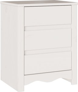 vidaXL Biały Drewno Średni Stolik Nocny Prostokątny Nowoczesny 3