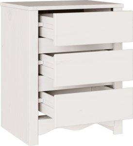 vidaXL Biały Drewno Średni Stolik Nocny Prostokątny Nowoczesny 5