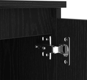 vidaXL Szafka pod telewizor Czarna dębowa Lite drewno dębowe 9