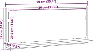 Lustro łazienkowe vidaXL Dąb artystyczny Drewno 90 x 10.5 x 37 cm Lustro 10