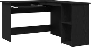 vidaXL Biurko Narożne Czarne Dębowe Drewno inżynieryjne 140x120x75 cm 5