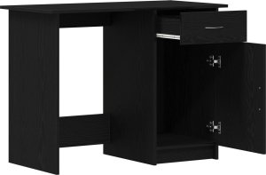 vidaXL Biurko Czarny dąb Drewno inżynieryjne 100x50x76 cm Trwałe 5