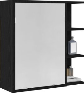 vidaXL Szafa z lustrem w łazience Czarny dąb Drewno inżynieryjne, szkło 2