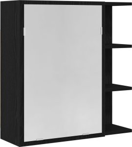 vidaXL Szafa z lustrem w łazience Czarny dąb Drewno inżynieryjne, szkło 3