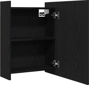 vidaXL Szafa z lustrem w łazience Czarny dąb Drewno inżynieryjne, szkło 5